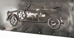 Haku Wandgarderobe, schwarz-nickel - Maße: 80 cm x 13 cm x 35 cm; 32814