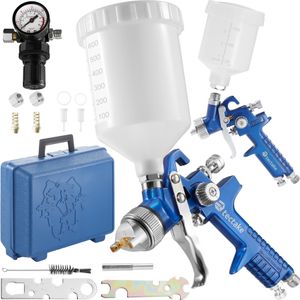 HVLP-Lackierpistolen-Set 1,0 / 1,7 mm-Düse inklusive Kunststoffkoffer