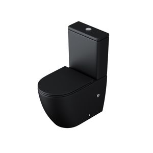Mai & Mai Stand-WC 179T aus Keramik spülrandloses-WC matt schwarz 36x63x82cm bodenstehende-Toilette inkl.Spülkasten