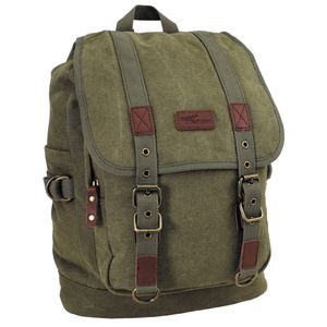 PureTrash Rucksack, Canvas, "PT", oliv