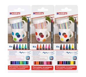 edding Porzellan-Pinselstift, 1-4 mm, 4200 6er Set - Alle 3 Farben