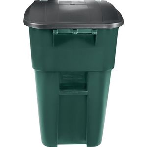 RUBBERMAID BRUTE® Rollcontainer 189,3 l Blau oder Grün mit Deckel aus Polyethylen, Farbe:Grün