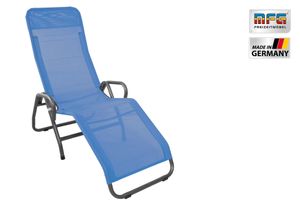 MFG Gartenliege "Pool 3", Gestell: anthrazit, Bezug: blau