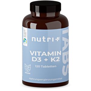 nutri+ vegane D3+K2 Depot Tabletten, 120 Tabletten