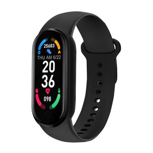 M6 Smart Armband Uhr Fitness Tracker Herzfrequenz Blutdruckmessgerät für Sport Schwarz