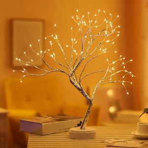 108 LED větev Březový stůl Světla na pohádkový strom Noční světla Dekorace stolní lampy, dotykový vypínač, vánoční dekorace osvětlení