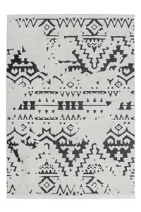 Kayoom - Hochflor Teppich Agadir 110 Weiß / Schwarz Grösse: 120cm x 170cm