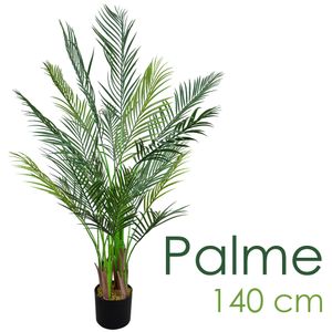 Künstliche Palme groß Kunstpalme Kunstpflanze Palme künstlich wie echt Plastikpflanze Auswahl Dekoration Deko Decovego, Auswahl Palme Pflanze:Palme Modell 13 (Arekapalme 145 cm)