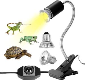 Schildkröte Wärmelampe Heat Glühbirnen für Aquarium Reptil mit Clip Lampen Halter für Reptilien, Eidechsen, Schildkrötenschlangen 2 Stücke