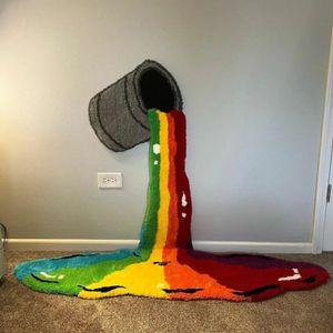 unregelmäßiger Teppich kreativer Stoff weiche Textur Regenbogen 3D -Wandteppich für Zuhause