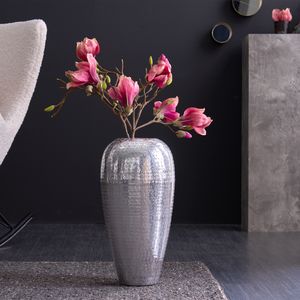 Elegante Vase ORIENTAL 49cm silber im Wild Hammerschlag Design