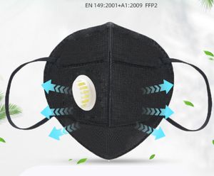 10 Stück Atemschutzmaske FFP2 Mundschutz Maske mit Ventil,  Atemschutzmaske:FFP2 Maske mit Ventil Schwarz