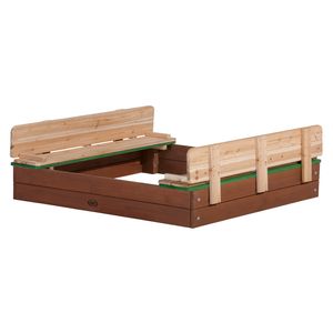 AXI Sandkasten Ella aus Holz mit Deckel XL | Sand Kasten mit Sitzbank & Abdeckung für Kinder | 120 x 120 cm