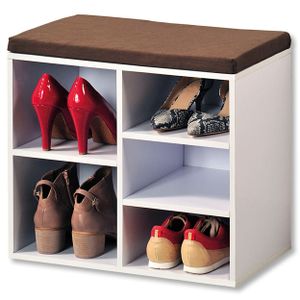 Skříňka na boty Kesper s polštářkem, 51,5 x 48 x 29,5 cm, 1 variabilní přihrádka, na boty, holínky, sandály, z dřevotřísky, bílá, 15915