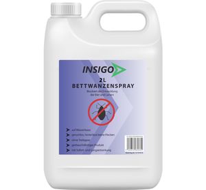 INSIGO 2L Anti-Bettwanzenspray, Mittel gegen Wanzen, Bettwanzenbefall, Wanzenschutz, blockiert Eier & Larven, auf Wasserbasis, fleckenfrei, geruchsarm, Langzeitwirkung, gegen Ungeziefer Parasiten