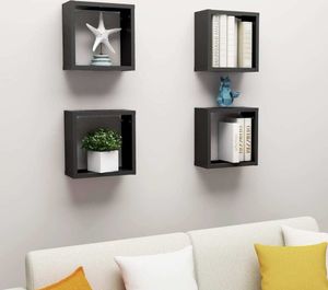 vidaXL Würfelregale 4 Stk. Schwarz 30x15x30 cm