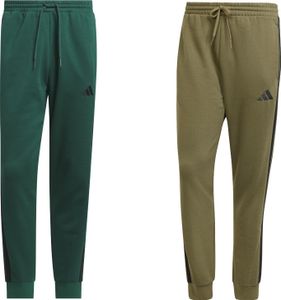 męskie spodnie do biegania adidas w 3 paski, rozmiar:M, kolor:Olive