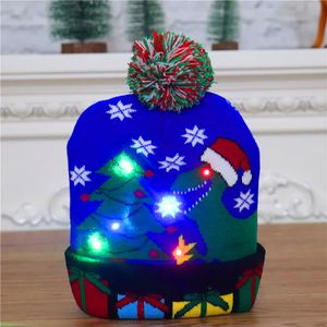 Topchances LED leuchten Hut Mütze Weihnachtsmützen, LED Dicker Xmas Weihnachten Hut Erwachsene Strickmütze Weihnachten Beanie Mütze für Männer Frauen Jungen Mädchen Wintermütze