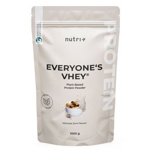 pflanzliches Protein Pulver Nutri-Plus laktosefrei 1kg – Vegan Proteinpulver Eiweiß Shakes für Muskelaufbau Milchreis Zimt