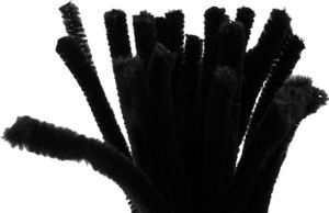 20 Draht Pfeifenreiniger  9 mm Länge 30cm CHENILLE, schwarz