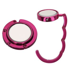 kwmobile Tisch Handtaschenhalter Haken - 2x Faltbare Antirutsch Taschenhaken Halterung für Handtaschen - Tischplatte Taschenhalter Set in Pink