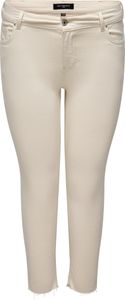 Skinny Fit Jeans Curvy Denim Übergröße Plus Size White Beige CARWILLY | 54W / 34L