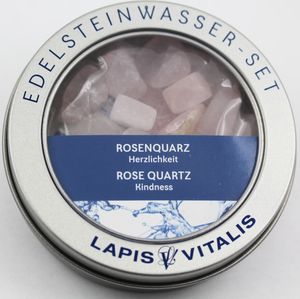 Rosenquarz Wasserstein Mischung Herzlichkeit Lapis Vitalis Edelstein Wasser Set