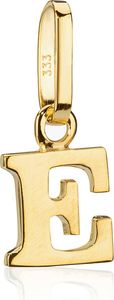 Buchstabe E kleiner Kettenanhänger 333 Gelb Gold 8 Karat Glanz 5x5mm Alphabet