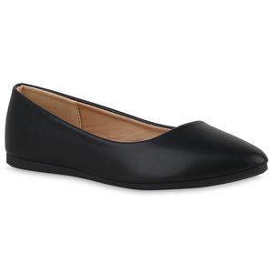 VAN HILL Damen Klassische Ballerinas Slippers Schlupf-Schuhe 840124, Farbe: Schwarz, Größe: 39