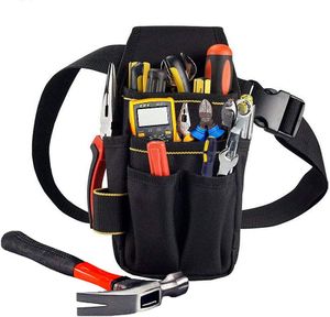 Werkzeugtasche gürtel professionelle schwarz mit einstellbar gürtel,25.5 x 12.5 x 3 cm,8 Taschen, dicken PVC-Basis mit double layer verdickung wasserdicht 600d oxford,für elektriker,technischer
