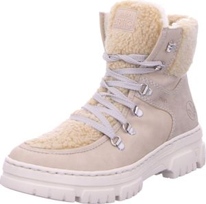 Rieker Damen Schnürstiefel in Beige, Größe 41