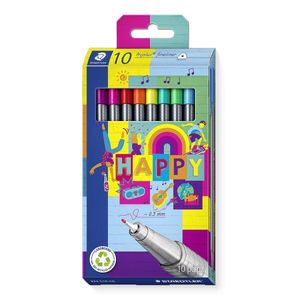 STAEDTLER Fineliner triplus HAPPY 10er Opakowanie kartonowe