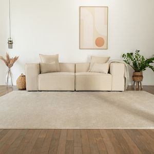 HOME DELUXE - Sofa VERONA - Beige, Größe: S - ca. 240 x 70 x 120 cm, Sitzhöhe: 46 cm, Sitztiefe: 80 cm, inkl. Kissen I Modulares Sofa Modulsofa Ecksofa Wohnlandschaft