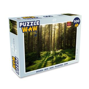 MuchoWow® Puzzle 500 Teile Bäume - Wald - Moos - Pflanzen - Sonne - Natur - Erwachsene - Rätsel