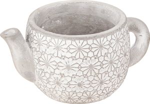 Czajniczek dekoracyjny ceramiczny cachepot vintage biały 16×10,5×8cm 3 szt