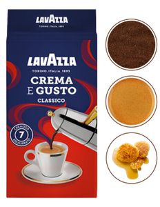 Lavazza Crema e Gusto Classico 250, 250 g, Dunkle Röstung, Americano,Espresso, Arabica and Robusta, Tasche