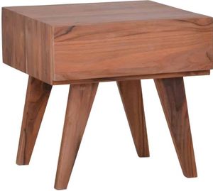 MiaMöbel Beistelltisch Tamesi 45x45x45 cm Modern Massivholz Teak Dunkelbraun