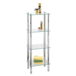 WENKO Glas Regal YAGO Küchen Bad Kosmetik Handtücher Stand Ablagen 40x104x30 cm