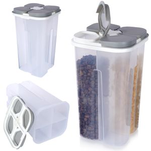 Küchenbehälter mit Dosierer Vorratsdose Schüttdose für Trockenvorräte geteilt 2,4 L