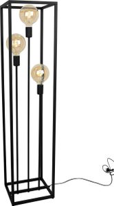 Lampenschirm Stehlampe Modern CAGE Light-Home - Standleuchte für Wohnzimmer - Elegante Industrial Lampe - Schwarz - 130x30x25 cm
