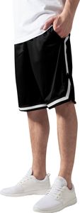 Urban Classics TB243 | Spodenki z siateczki w paski od S do 3XL - Kolor: blkblkwht - Rozmiar: L