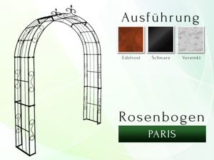 Rosenbogen Paris Lilie Gesamtbreite 2,00 m Rost Pergola Metallrosenbogen Gartenbogen Rosensäule