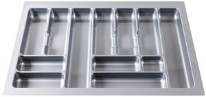 KOTARBAU® Box na příbory do zásuvky Organizér do zásuvky na kuchyňské příbory šedý 735x490mm
