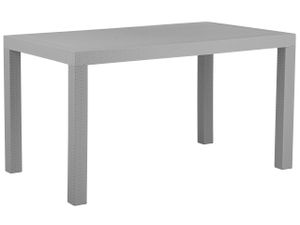 Gartentisch hellgrau Rattanoptik 140 x 80 cm Outdoor Gartentisch hellgrau Rattanoptik 140 x 80 cm Outdoor