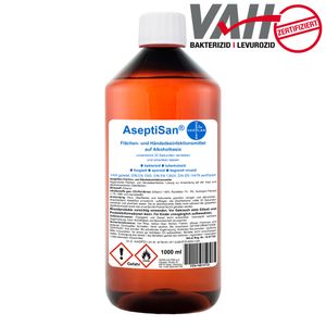 AseptiSan Flächen- und Händedesinfektionsmittel - VAH gelistet I 1000 ml Nachfüllflasche