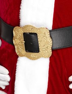 Weihnachtsmann Nikolaus-Gürtel für Erwachsene gold-schwarz
