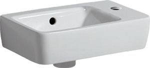 Geberit Handwaschbecken RENOVA COMPACT 400 x 250 mm, mit Überlauf, mit Hahnloch rechts weiß 276140000