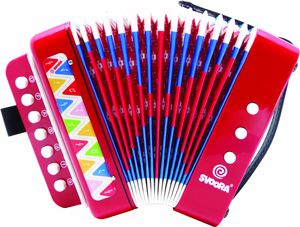 Rotes Akkordeon-Musikinstrument, Svoora