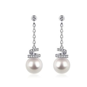 Perlenohrringe 925 Sterling Silber Ohrringe für Frauen Ohrringe Lange Ohrringe