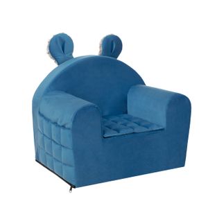 Dětské křeslo, místo na spaní, gauč, rozkládací pohovka, křeslo, pohovka, dětský gauč, dětský pokoj, rozkládací, pěnový nábytek, 49x35x42 cm, modrý